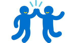 Icon: Ein Mann und eine Frau geben sich einen High-Five Icon: Ein Mann und eine Frau geben sich einen High-Five