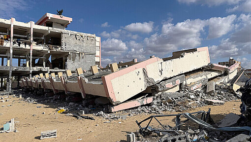 Eingestürztes Schulgebäude in Gaza-Stadt