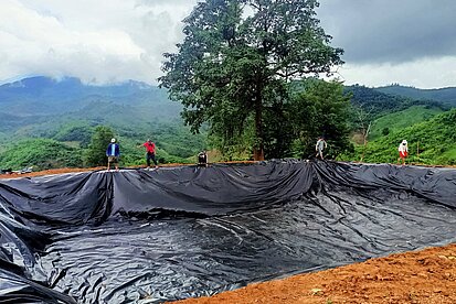 Gemüsegartenparzellen in Laos